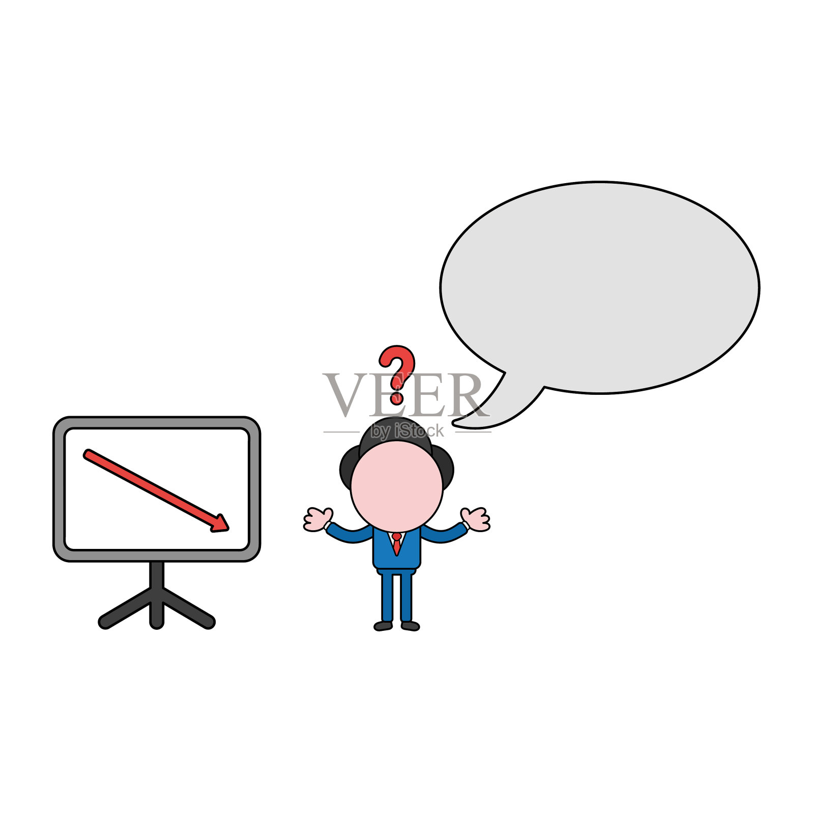 商人性格与空白言论泡设计元素图片