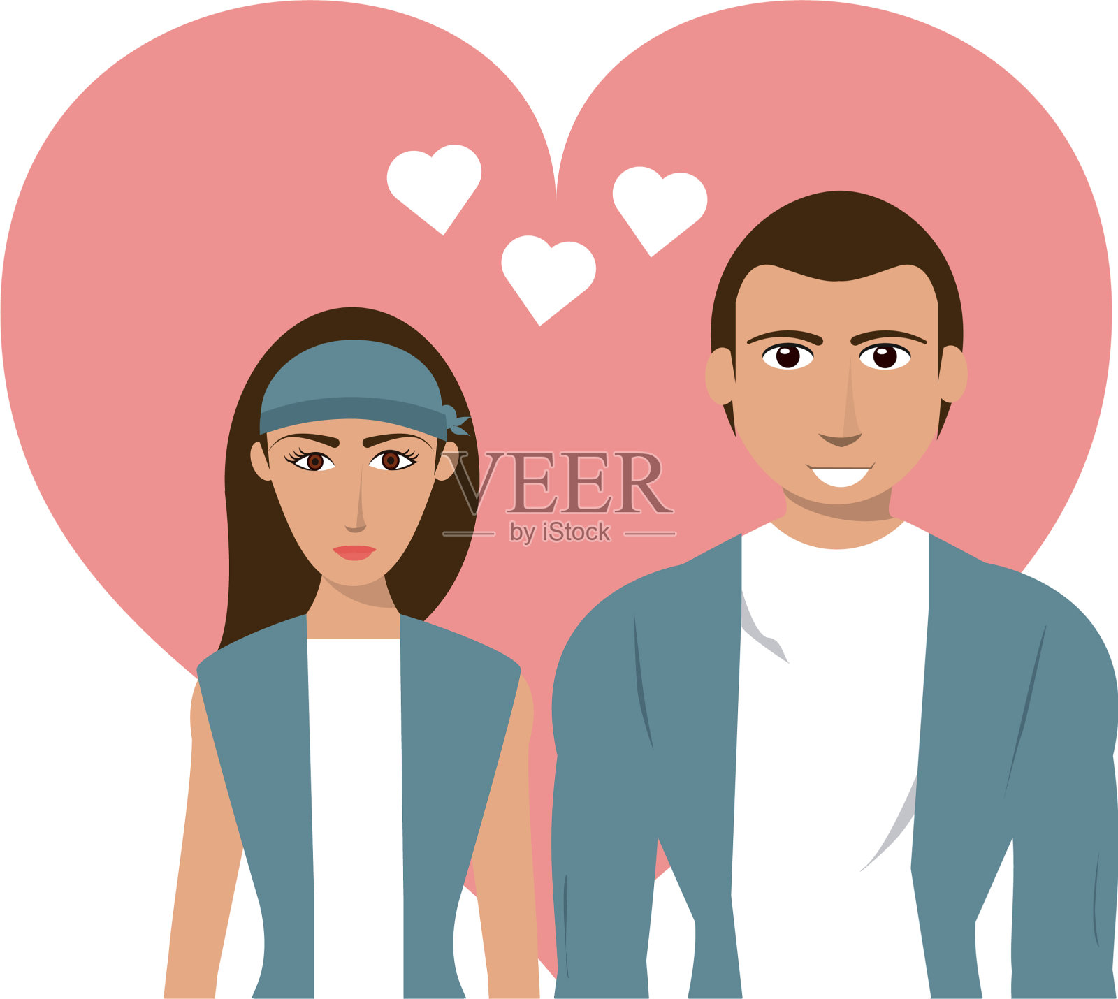 夫妇在爱插画图片素材