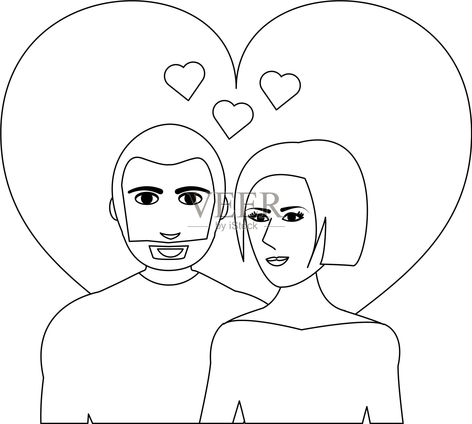 夫妇在爱插画图片素材