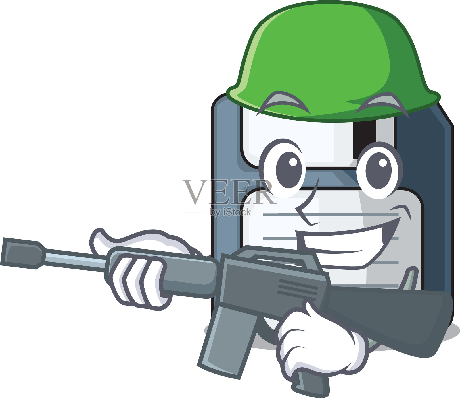 陆军卡通形状的软盘插画图片素材