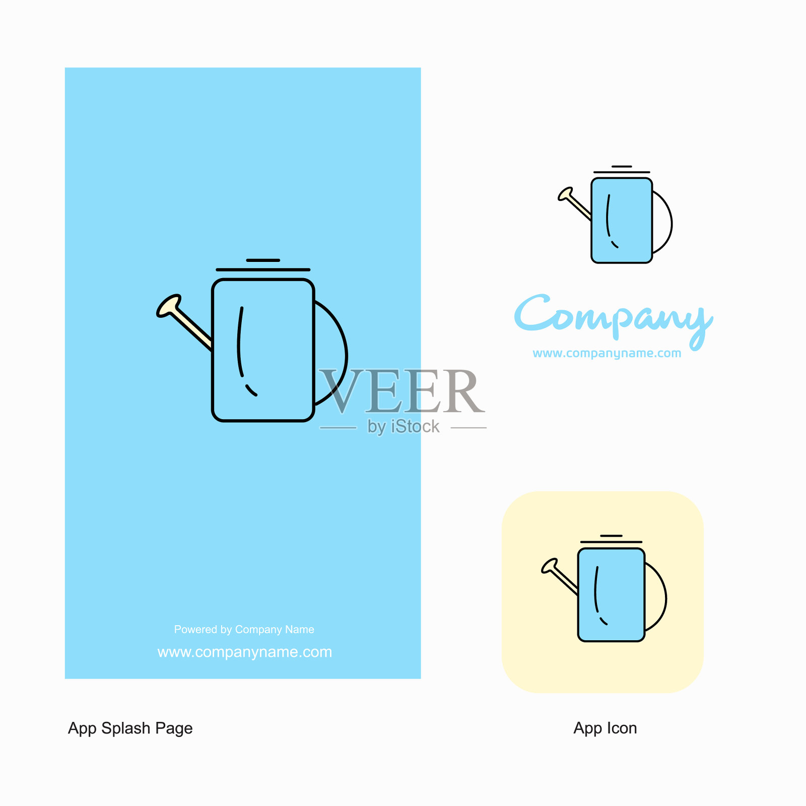 水淋浴公司的标志应用程序图标和飞溅插画图片素材