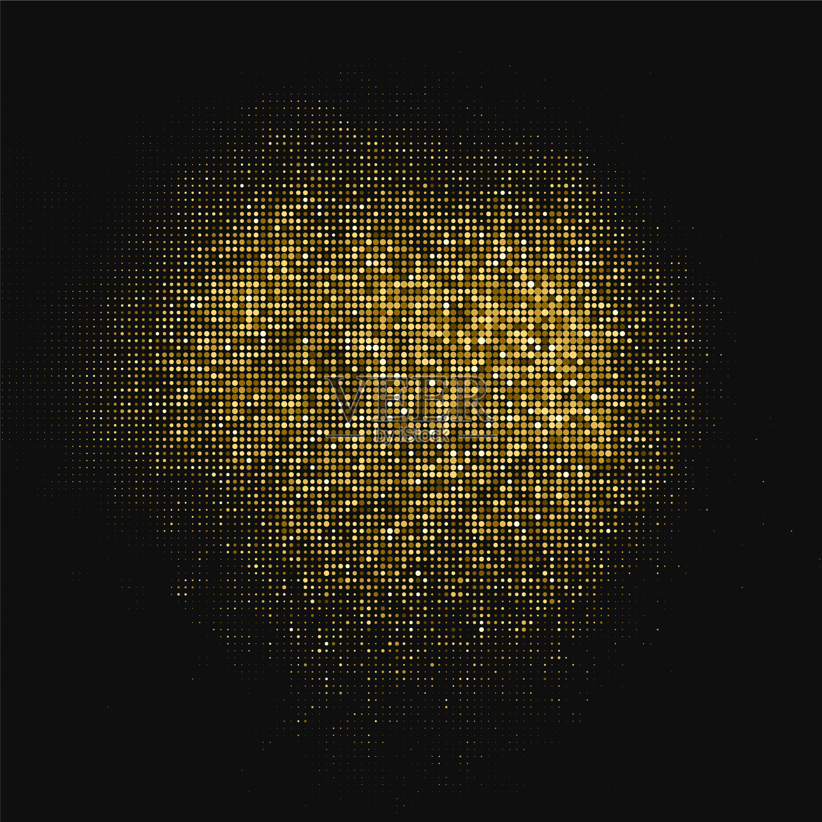 金色闪光半色调虚线背景插画图片素材