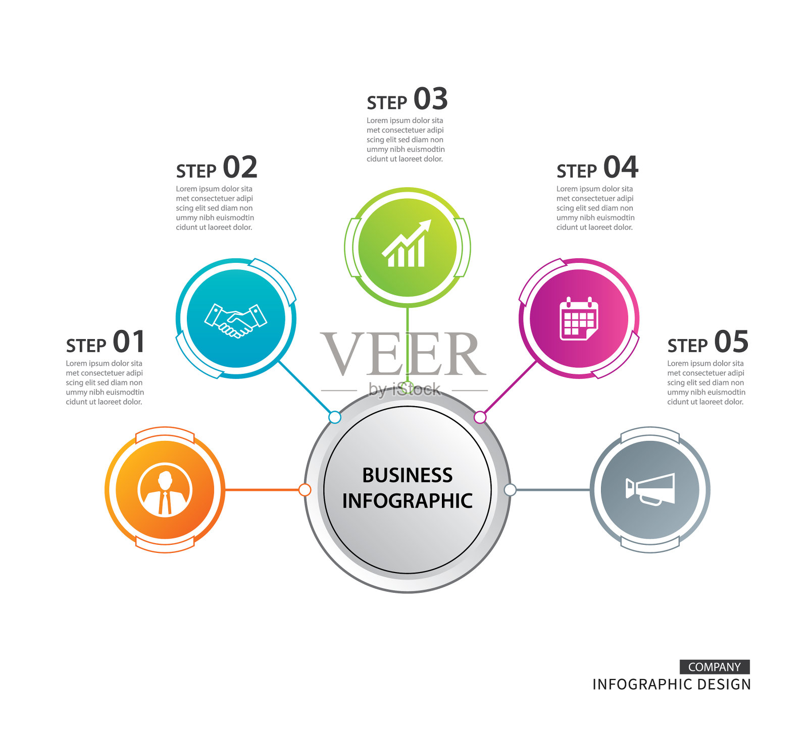 摘要5圆信息图形编号选项设计模板素材