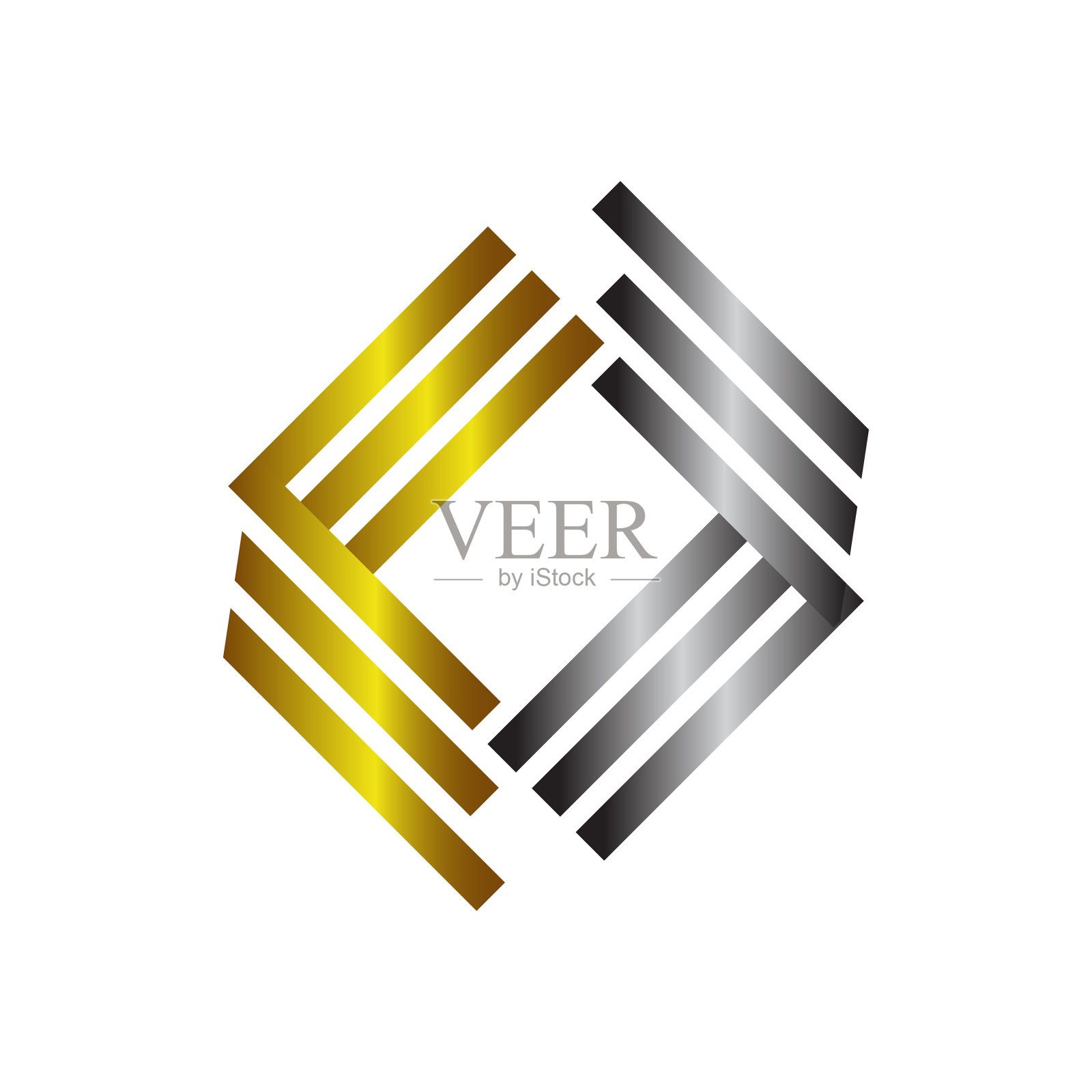 流行几何形状堆叠方形标志图标素材