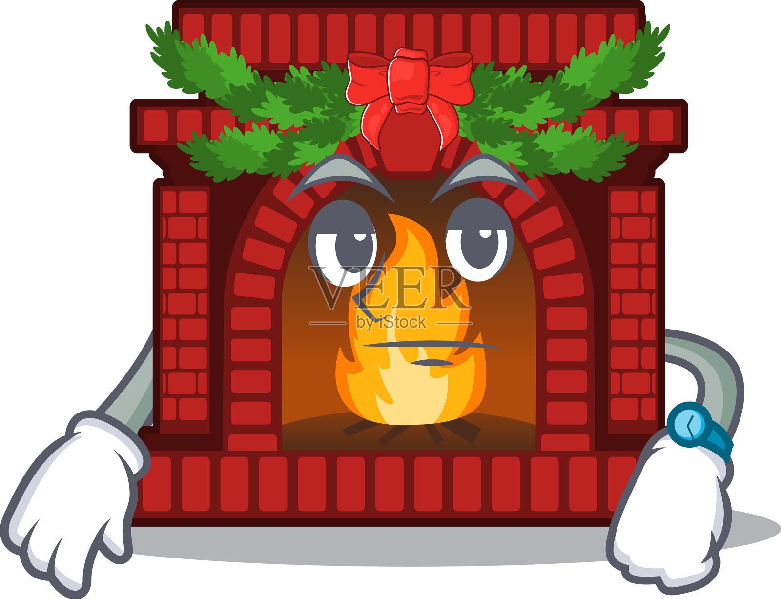 带着个性等待圣诞节的到来插画图片素材