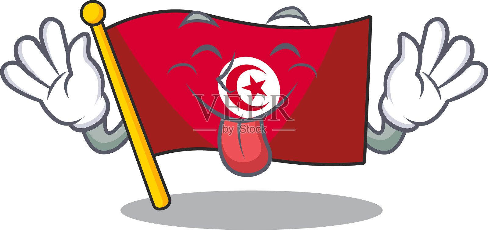 舌出旗突字孤立与插画图片素材