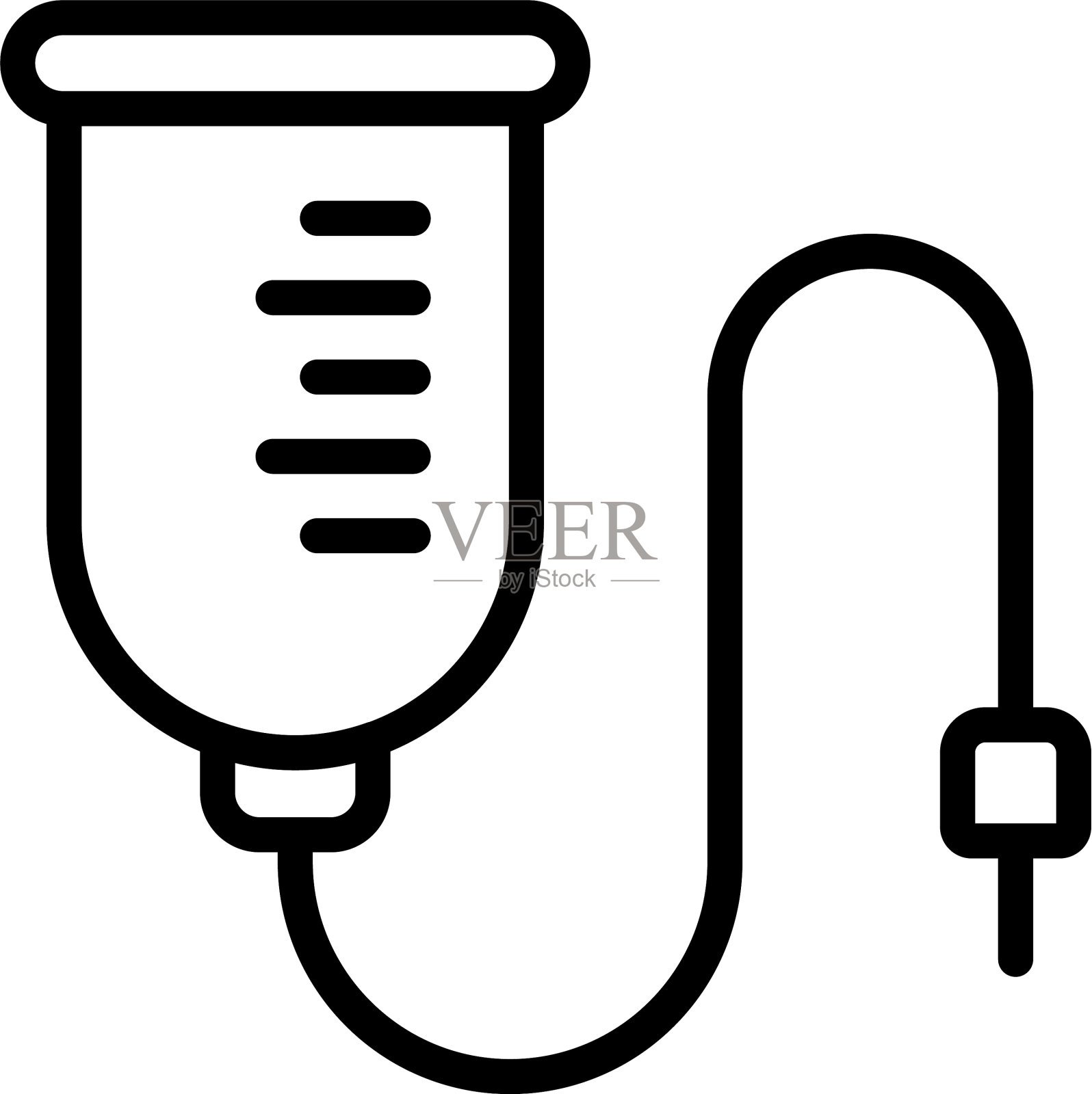 医院下拉图标轮廓样式插画图片素材