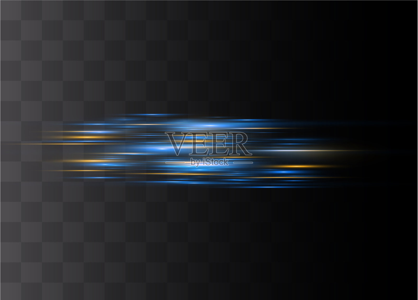 蓝色水平眩光插画图片素材