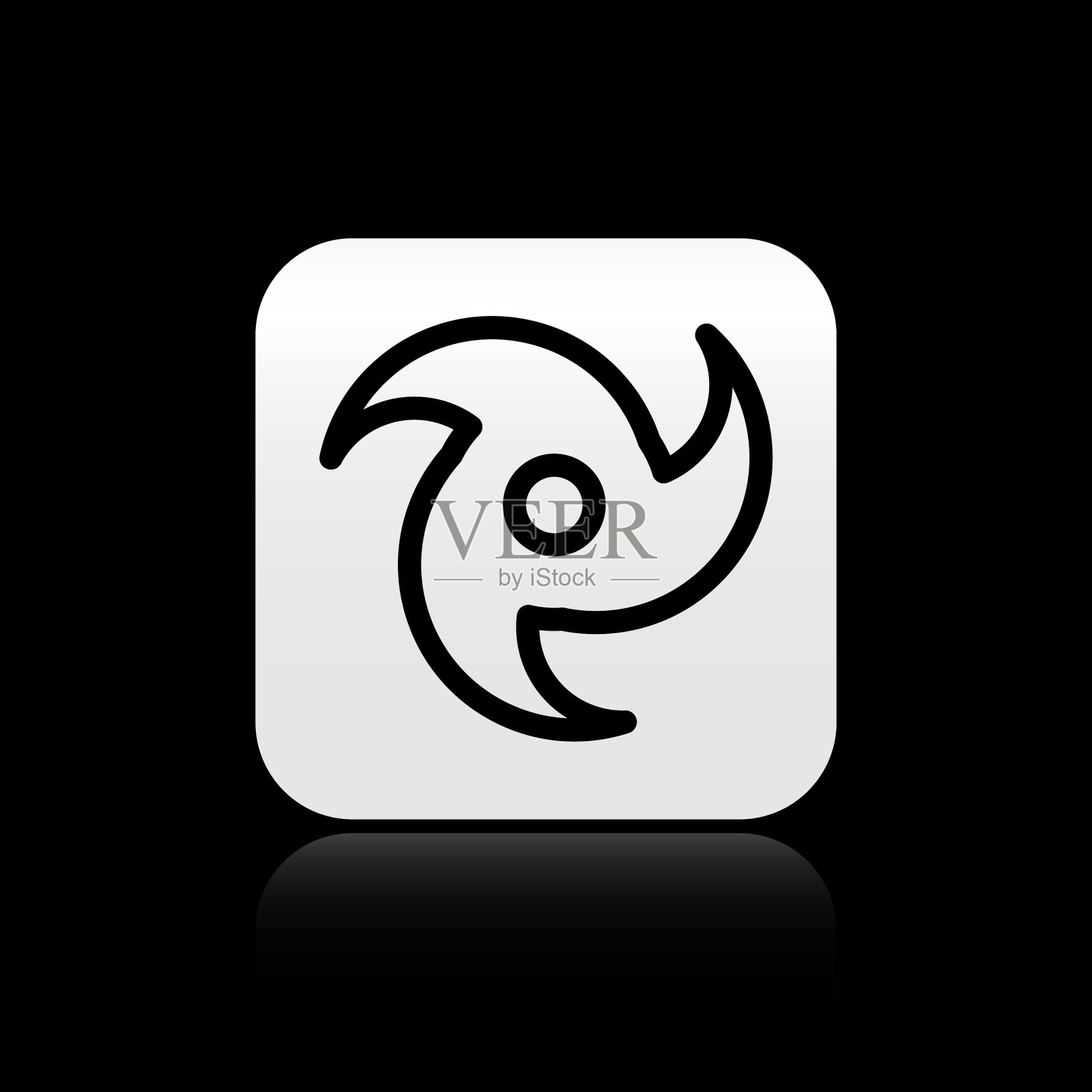 黑色龙卷风图标孤立在黑色背景上图标素材