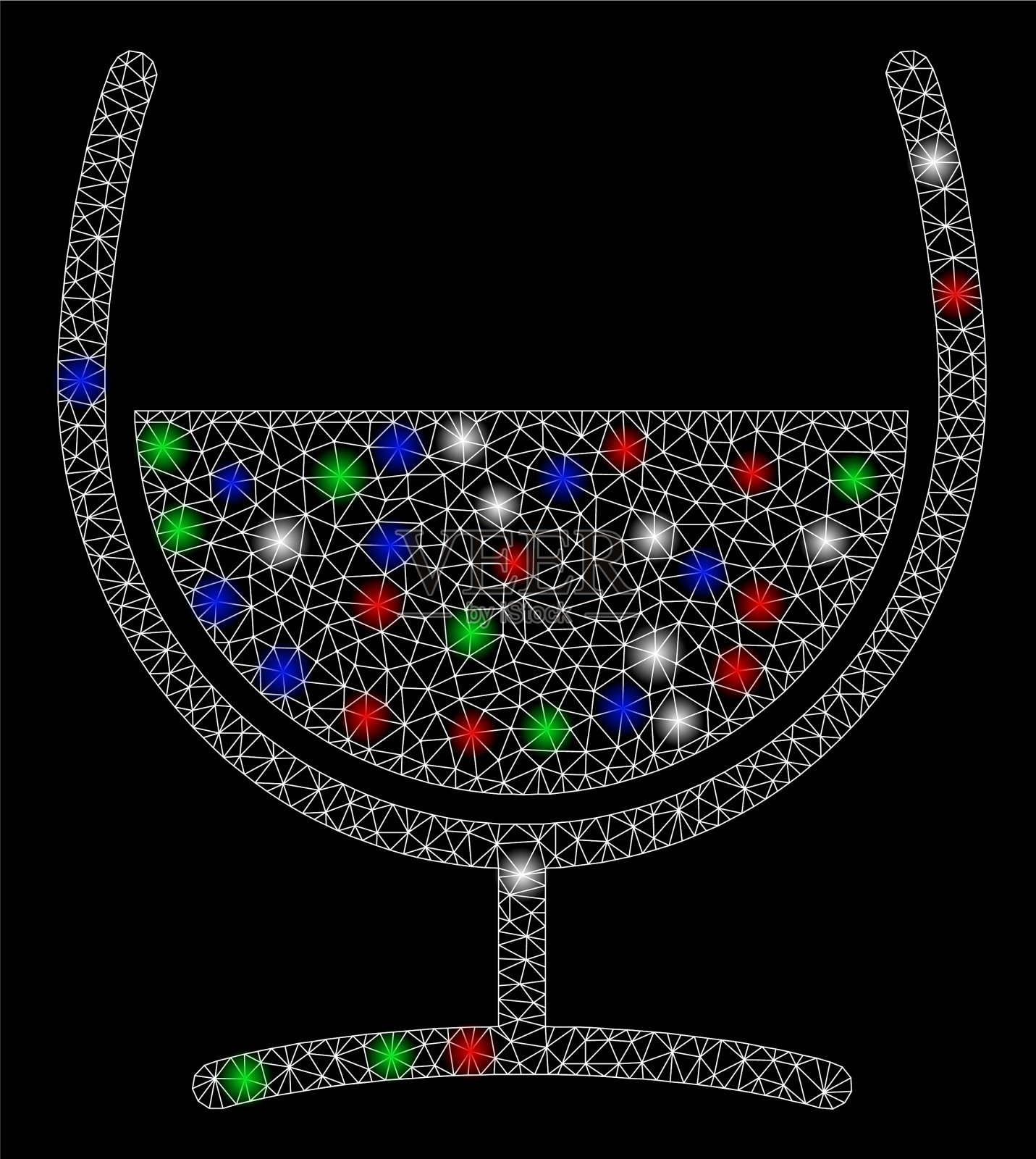 明亮的网格2d补救玻璃耀斑插画图片素材