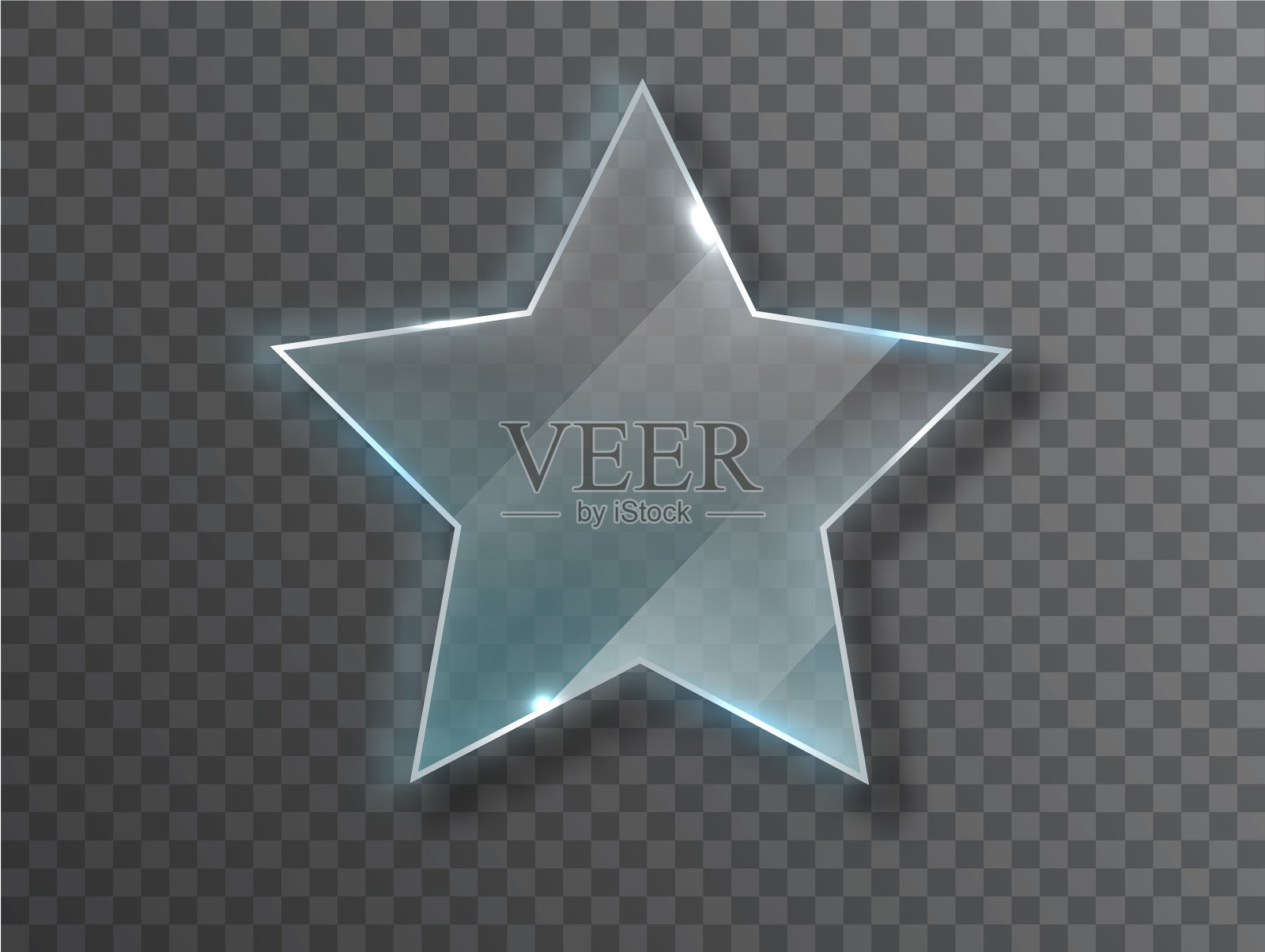 星星玻璃板模拟隔离透明插画图片素材