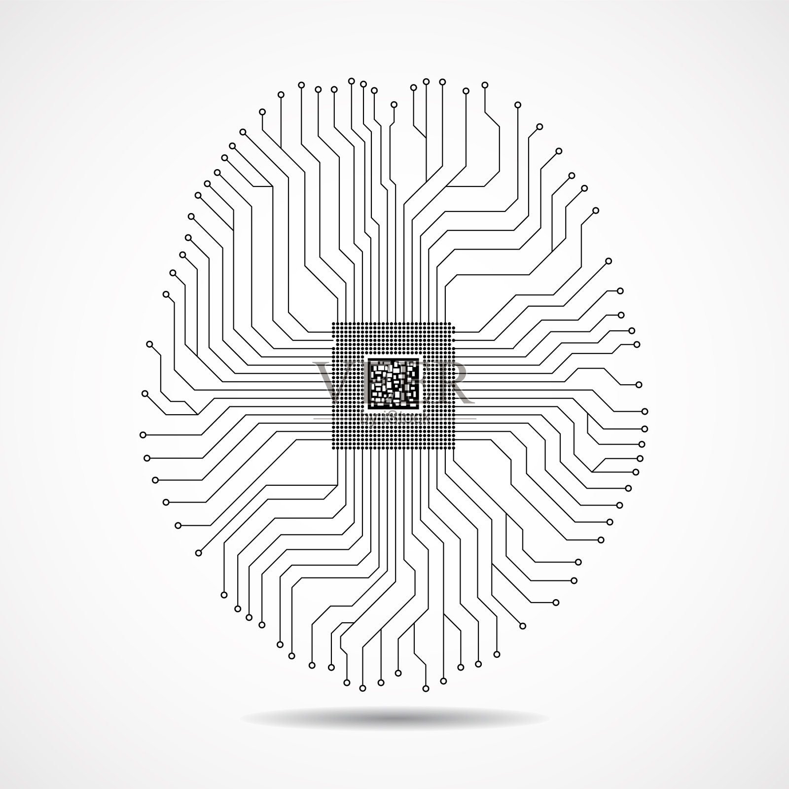 抽象技术大脑人工的插画图片素材