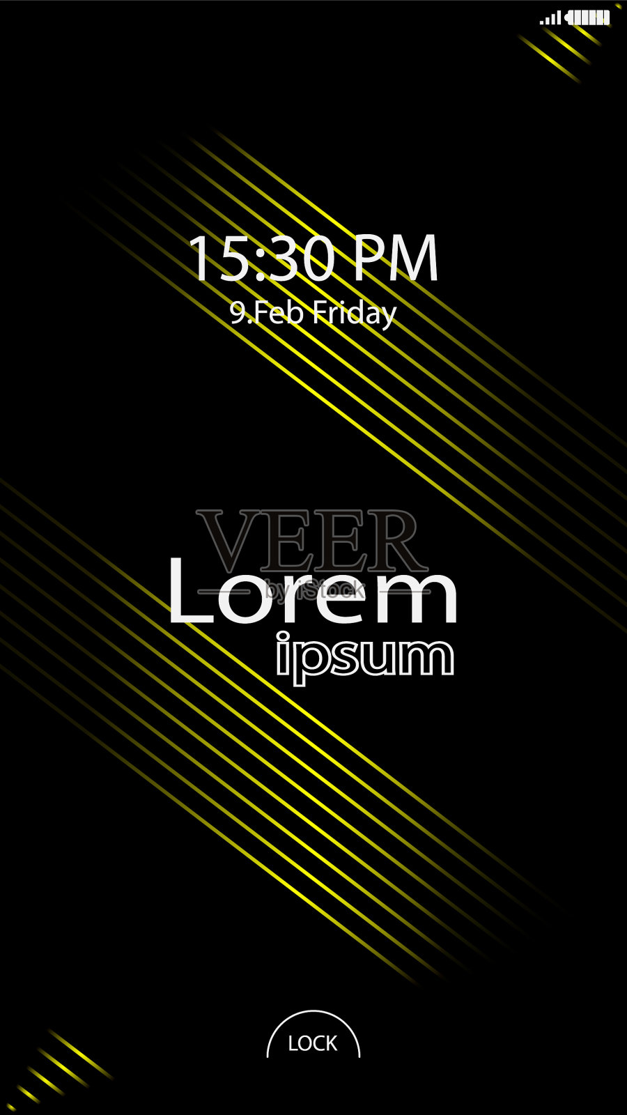 现代锁屏手机应用程序插画图片素材