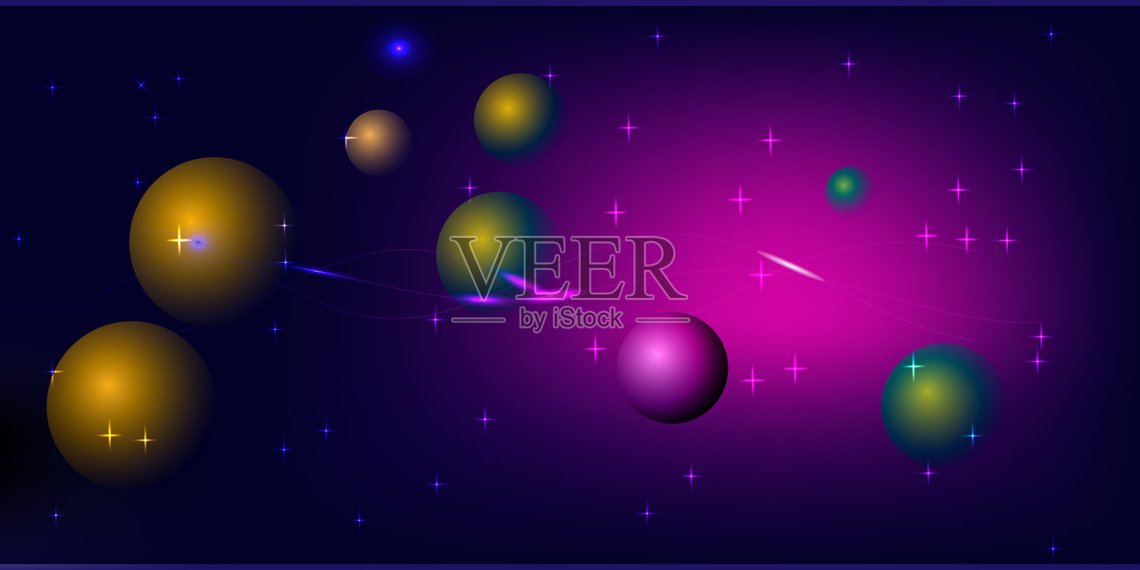 行星前排在另一端插画图片素材