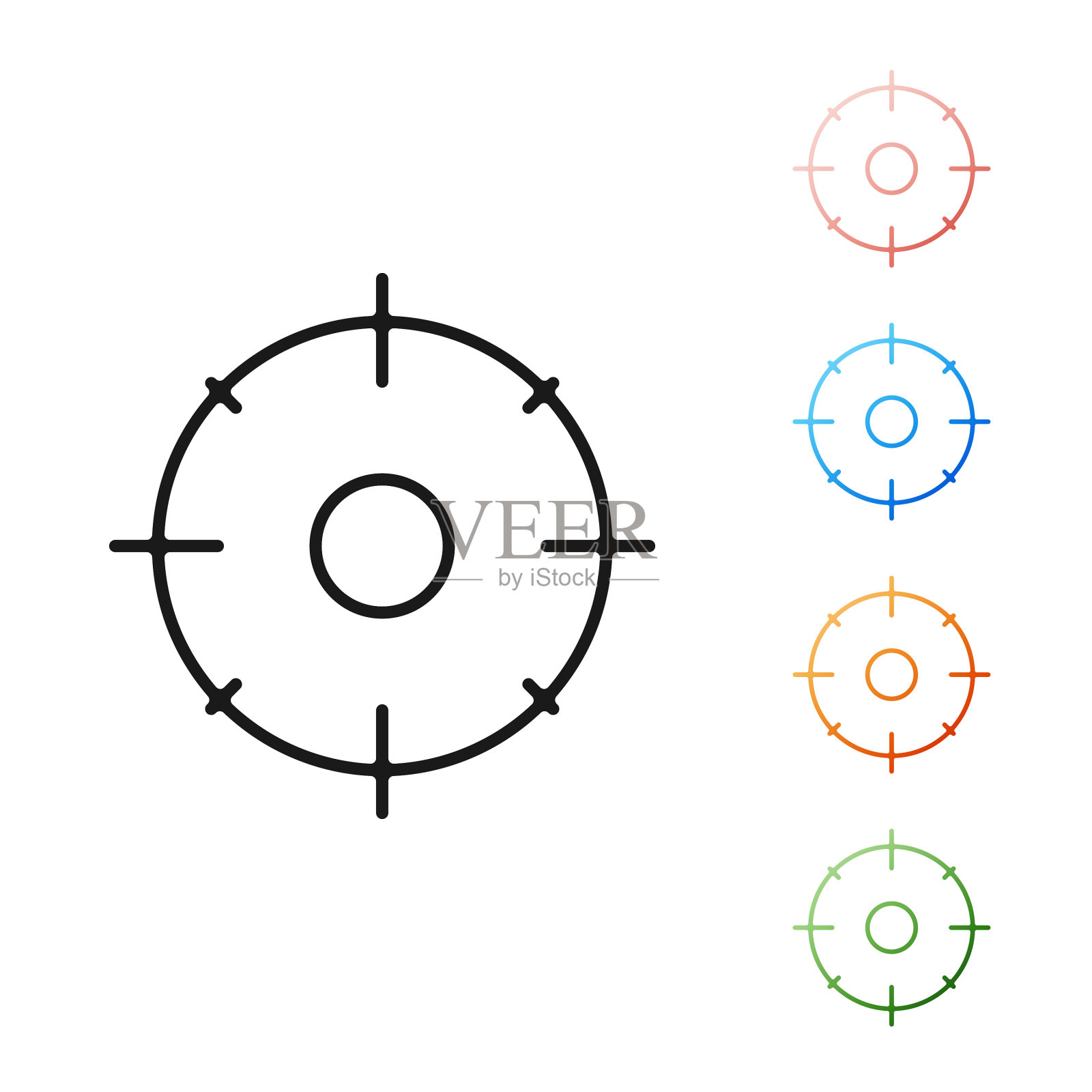 黑色目标运动射击比赛图标插画图片素材