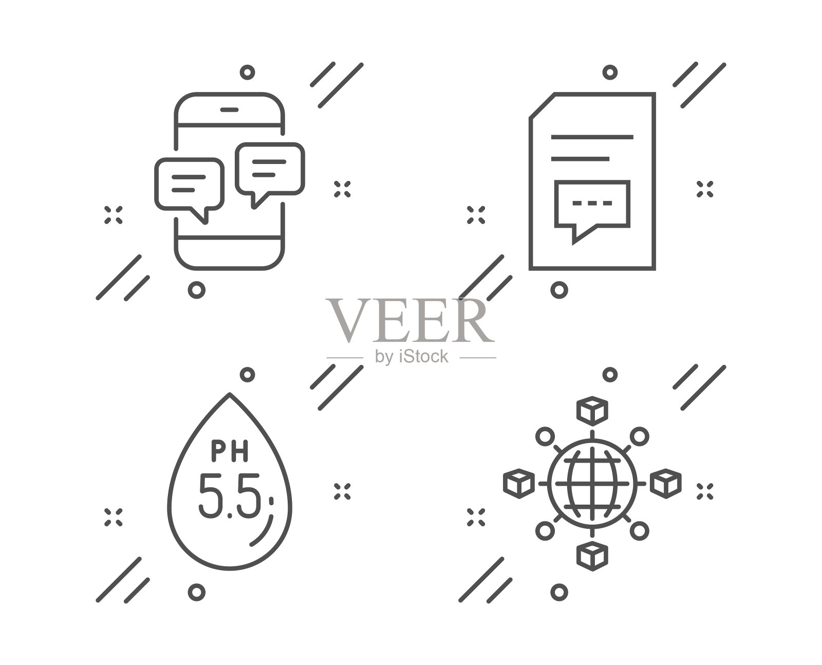 Ph中性的评论和电话信息图标设置图标素材