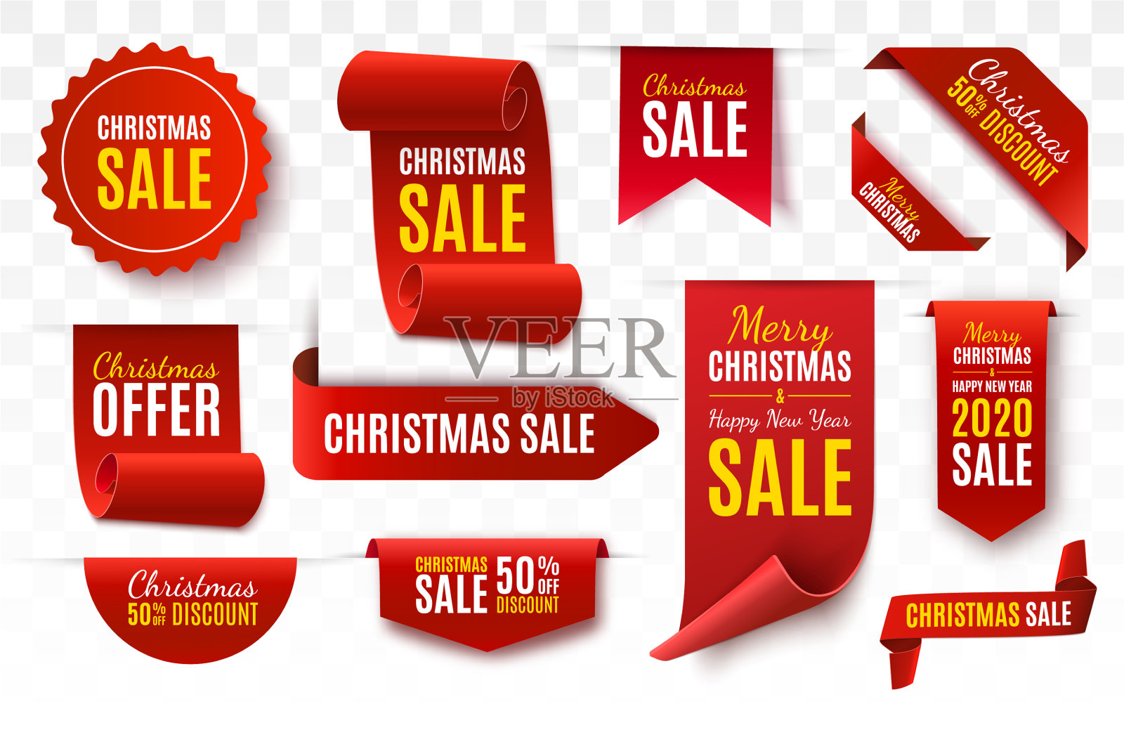 圣诞特卖标签横幅设计元素图片