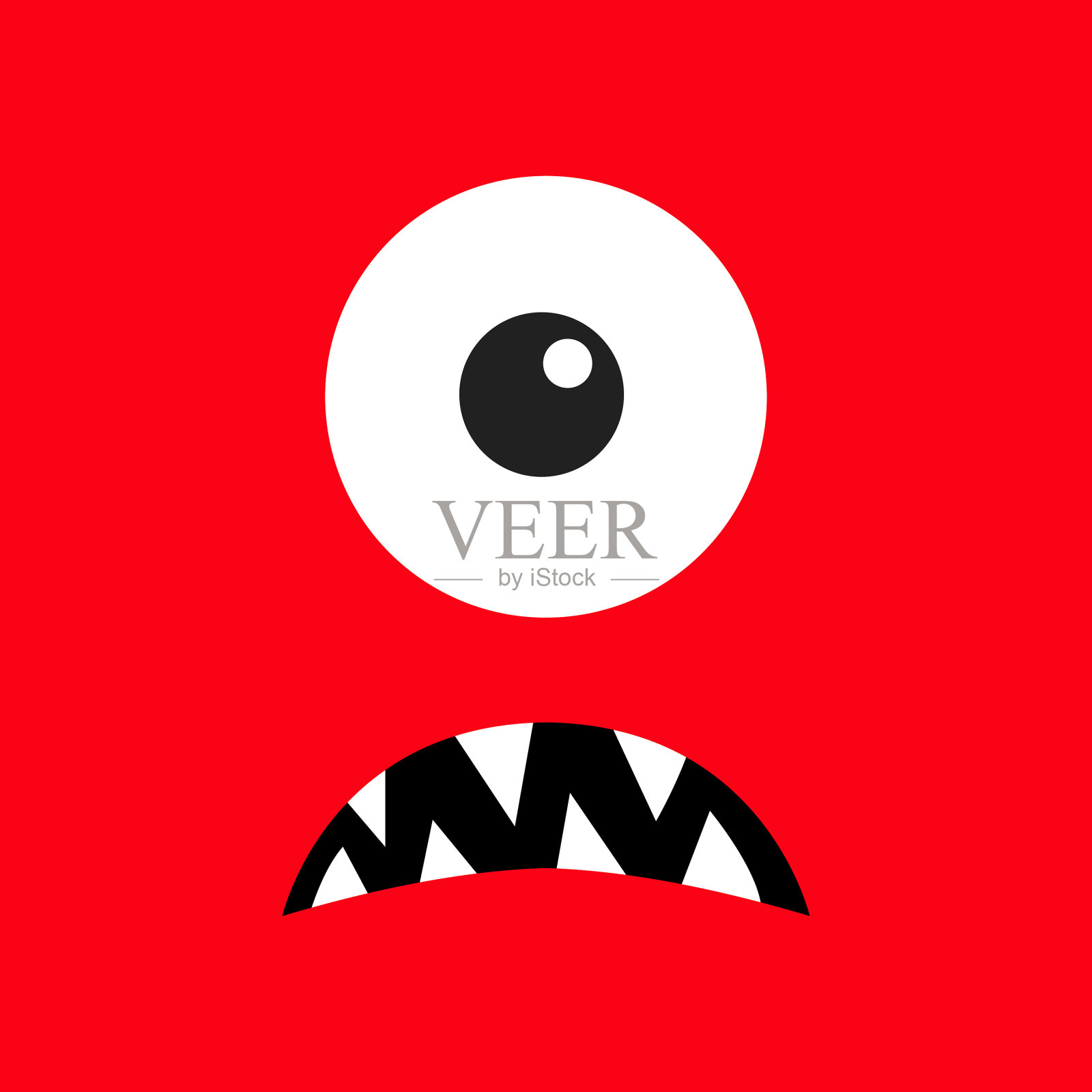 怪兽头booky鬼伤心脸情绪三插画图片素材