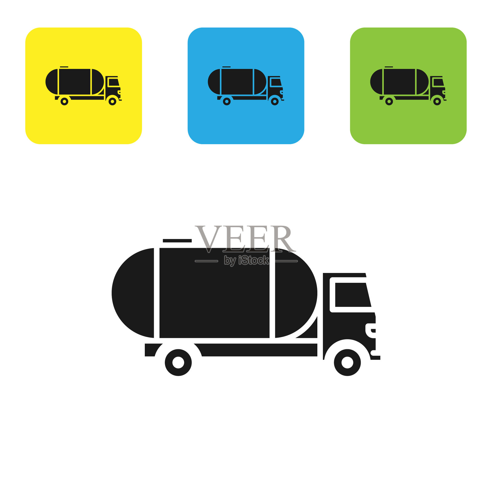 黑色油罐车图标孤立在白色上插画图片素材