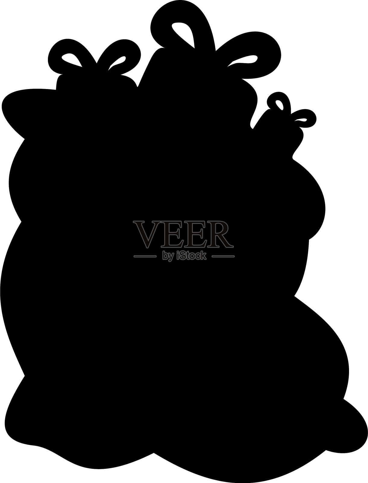 剪影圣诞礼物袋圣诞老人快乐快乐设计元素图片