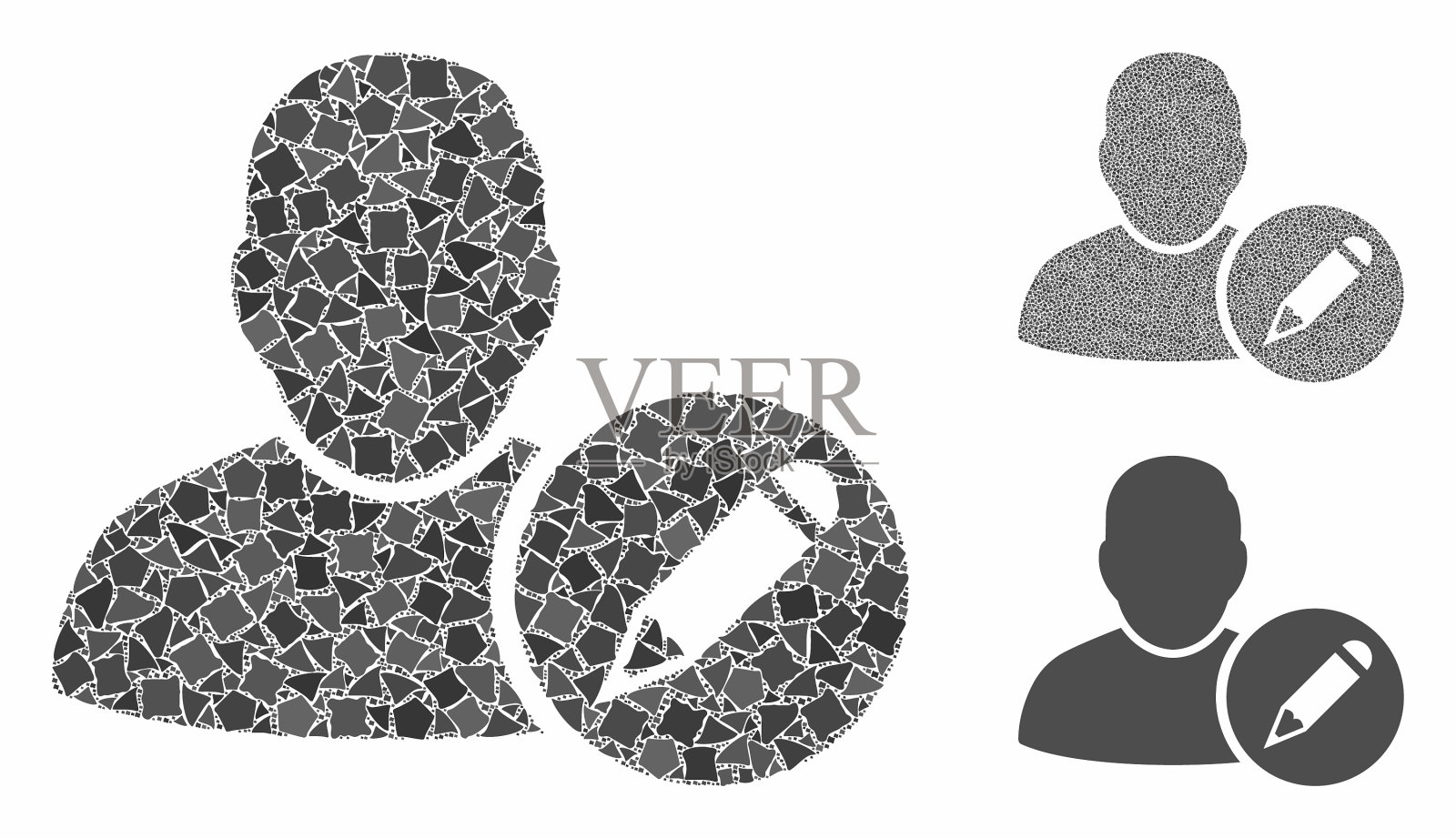 编辑用户马赛克图标乔格碎片插画图片素材