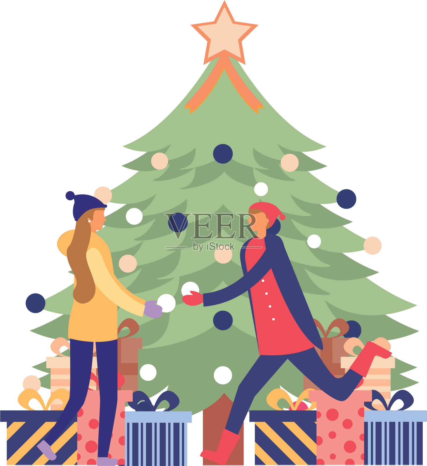 圣诞树装饰设计元素图片