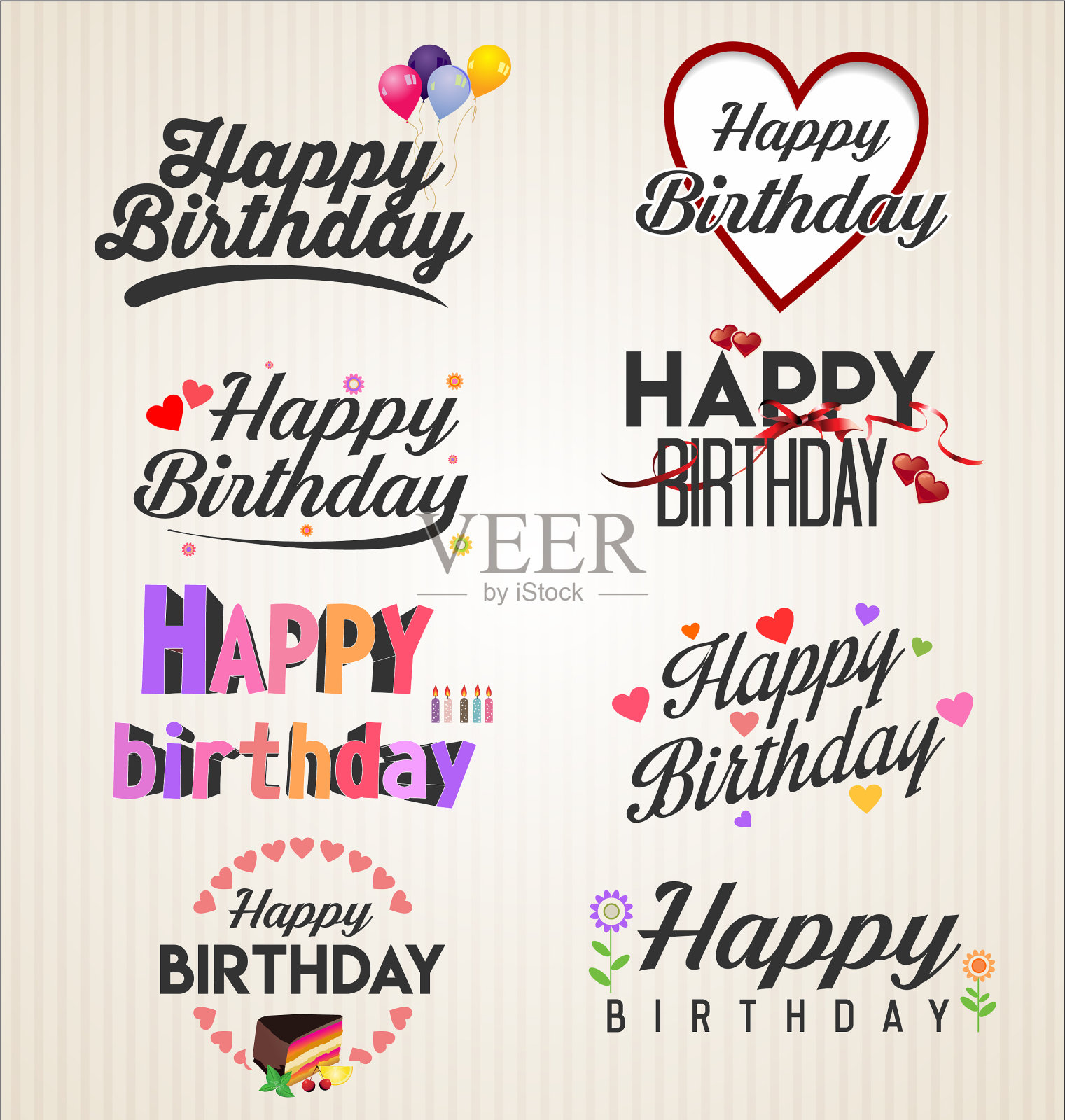 生日快乐，排版背景复古插画图片素材