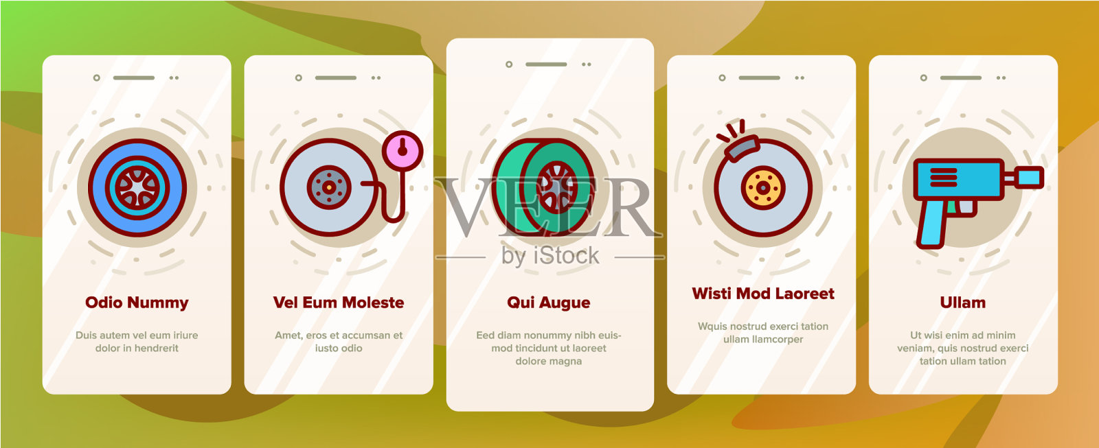 轮胎车轮上的图标设置图标素材