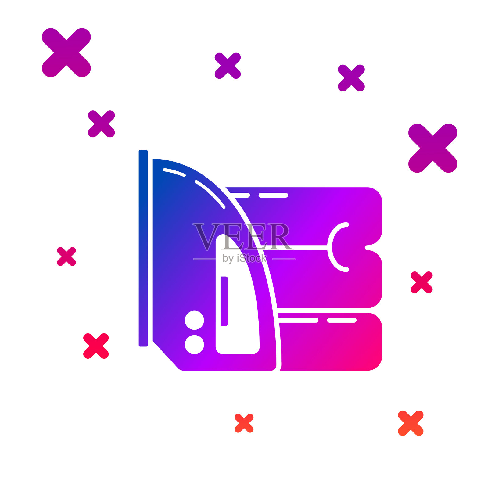 彩色电熨斗和毛巾图标隔离图标素材