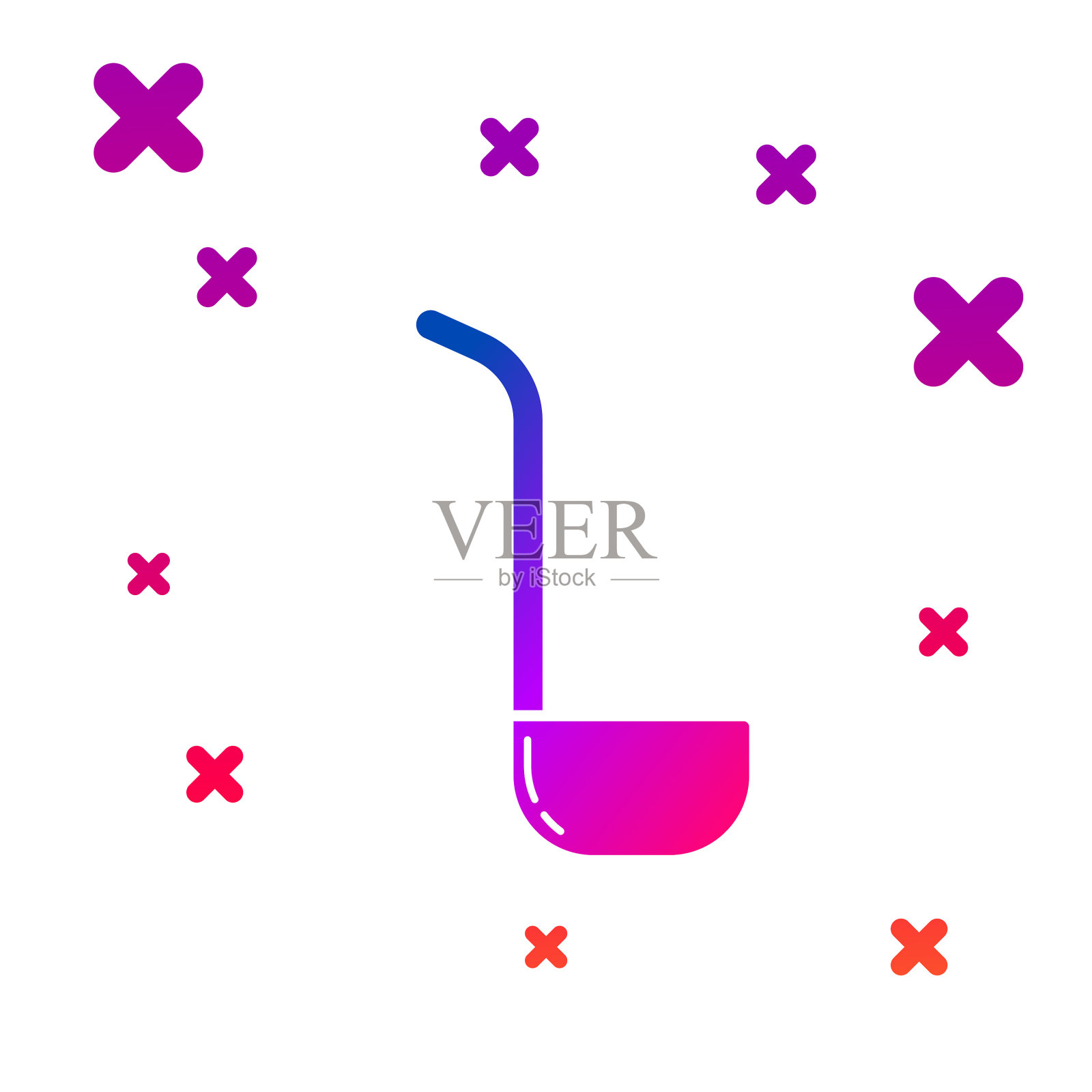 颜色厨房勺图标孤立在白色插画图片素材