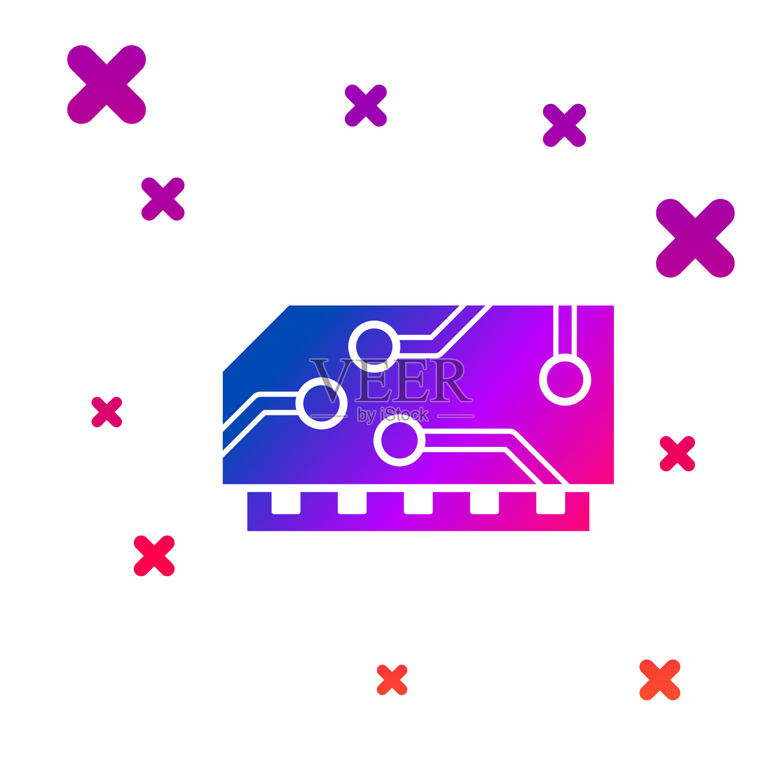 彩色随机存取存储器图标隔离插画图片素材