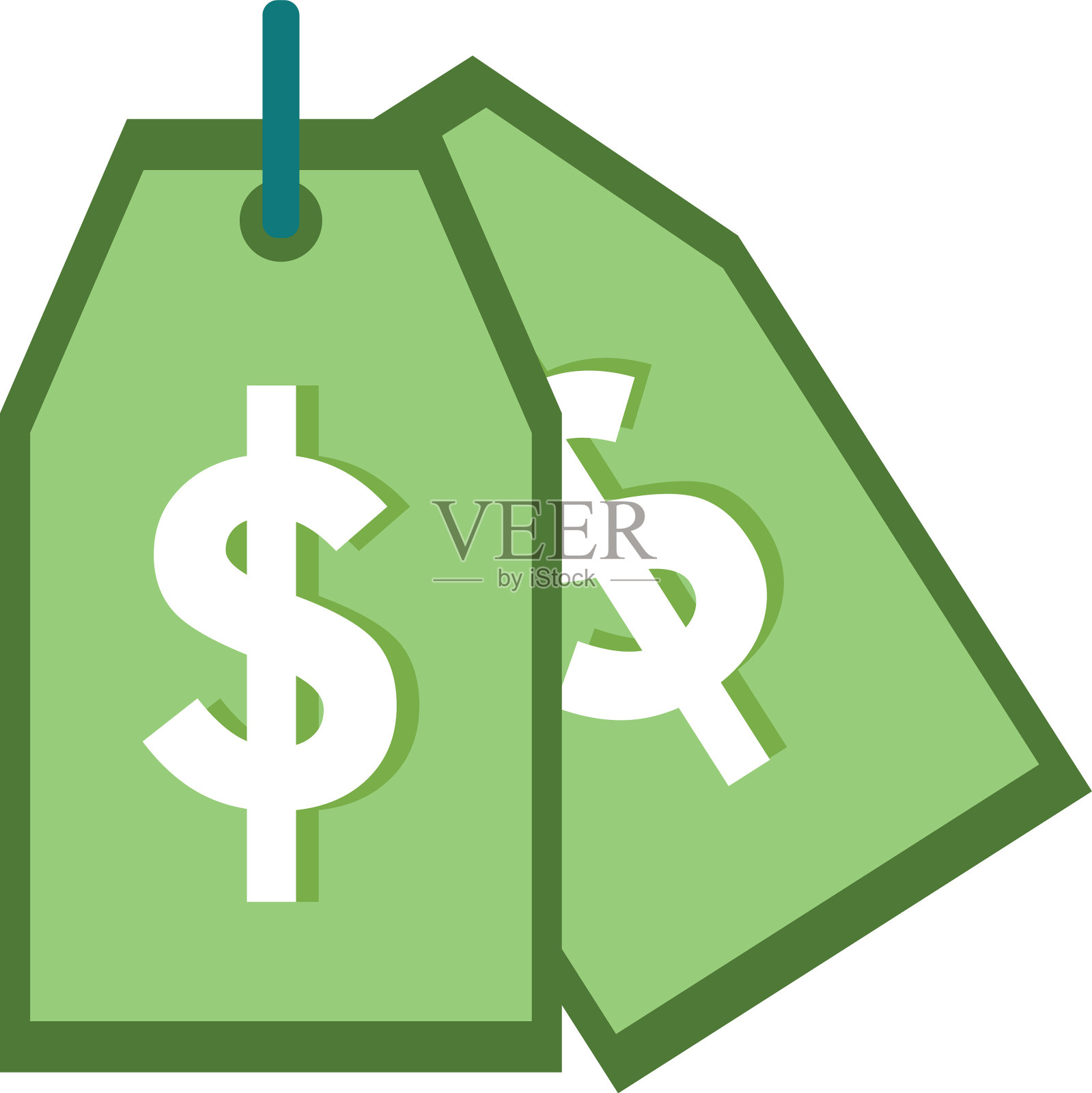 孤立金钱标签图标平面设计设计元素图片