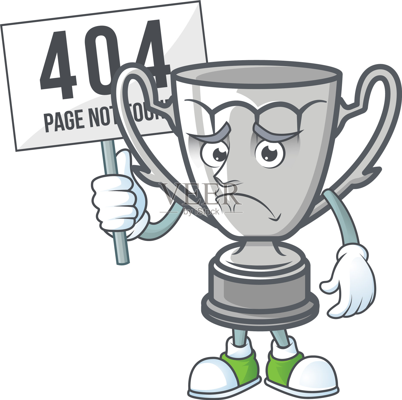 撅着嘴拿着板银质奖杯设计元素图片