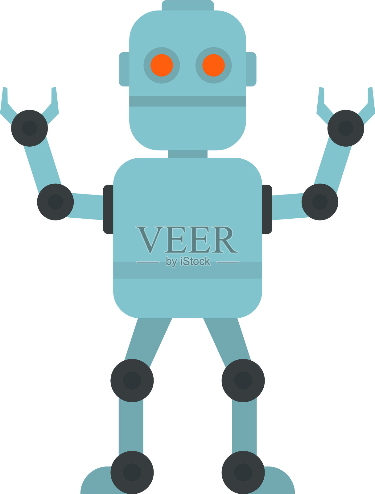 网络机器人图标扁平化风格设计元素图片