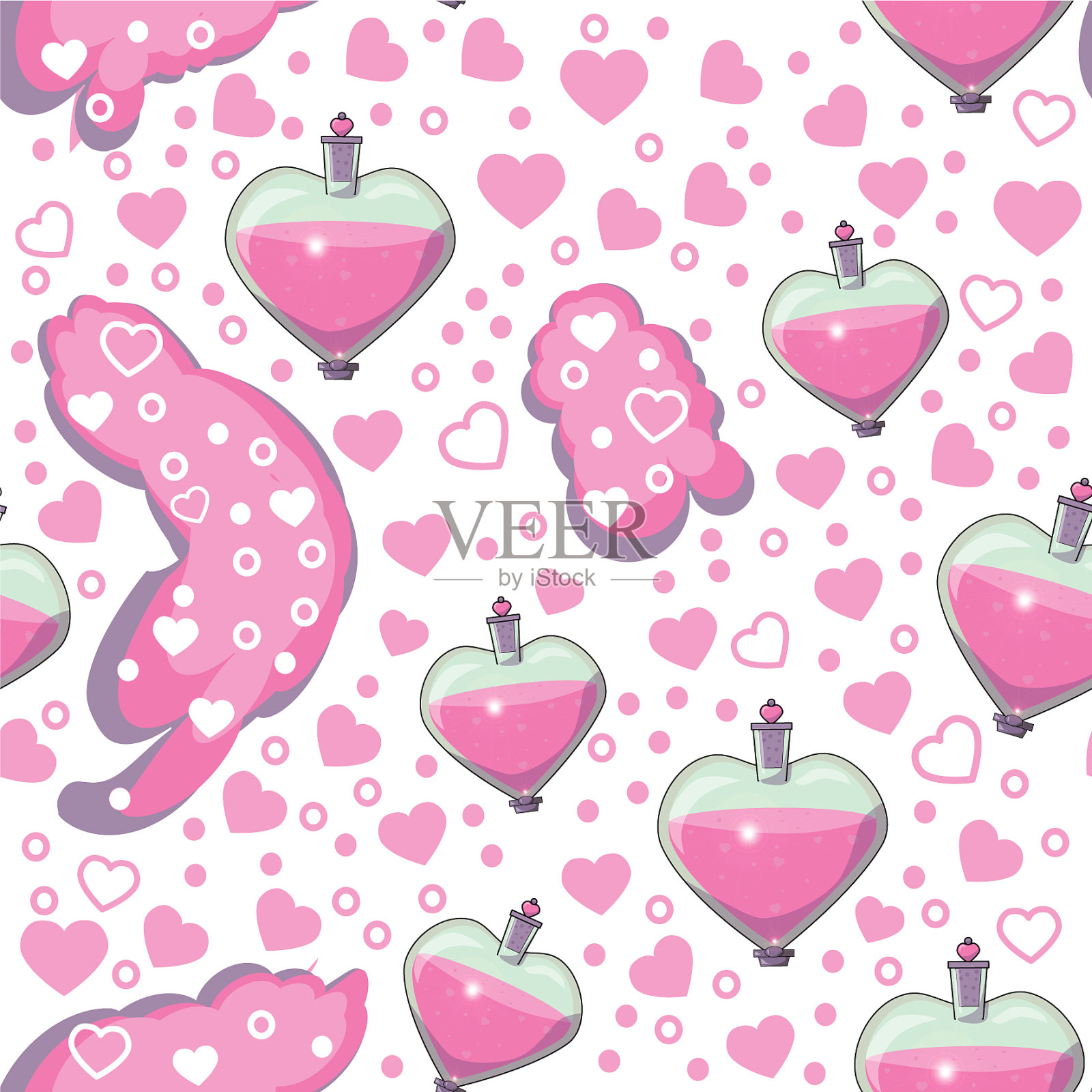 魔法药水无缝背景插画图片素材