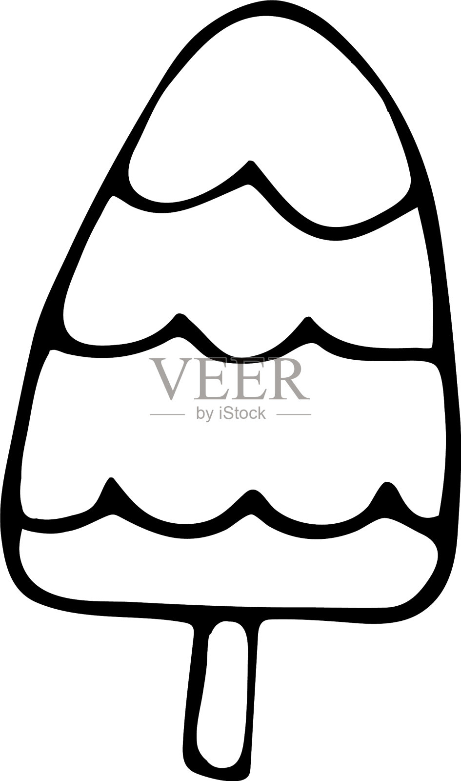 3 .黑白圣诞树涂鸦风格圣诞节设计元素图片