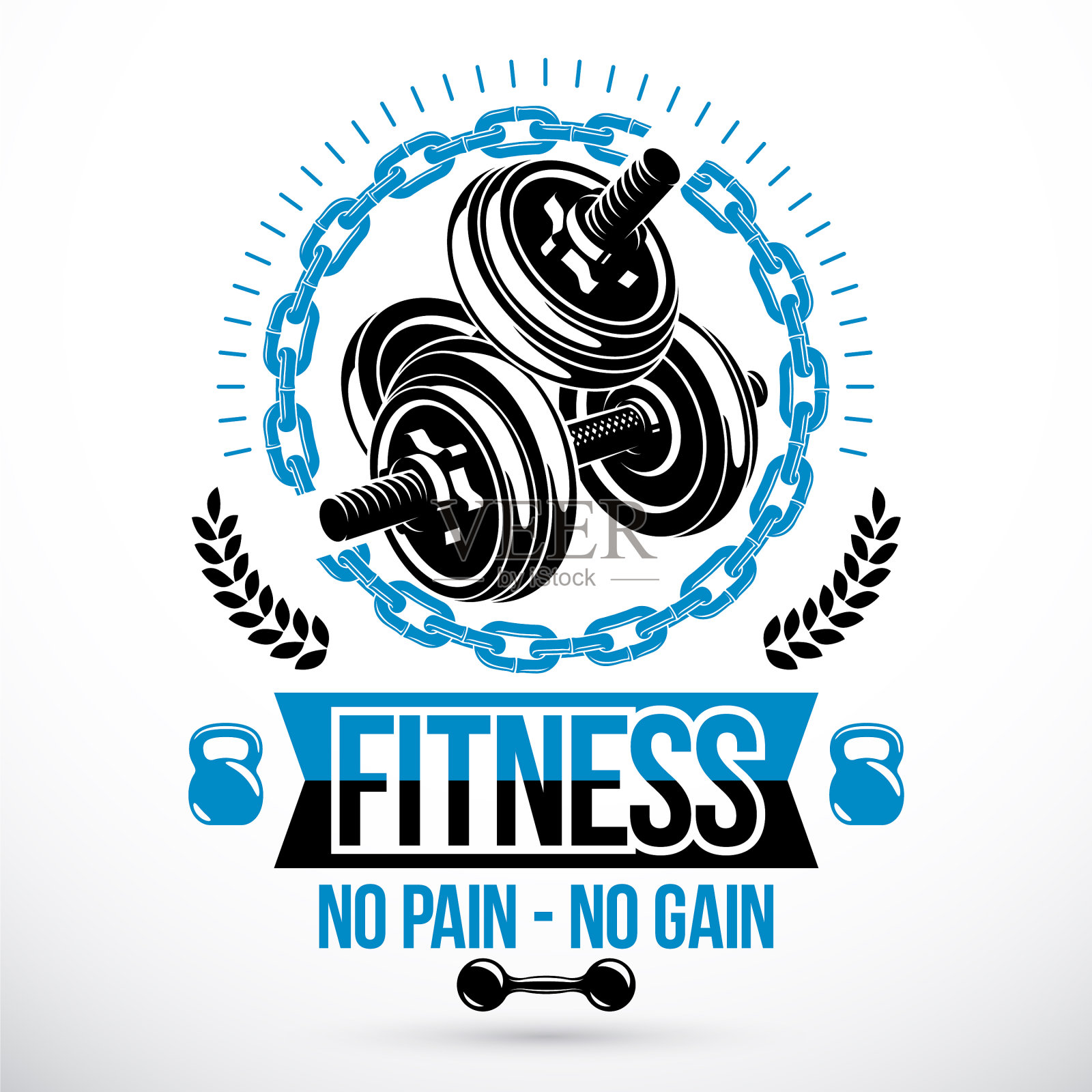 运动器材用哑铃和圆盘重量插画图片素材