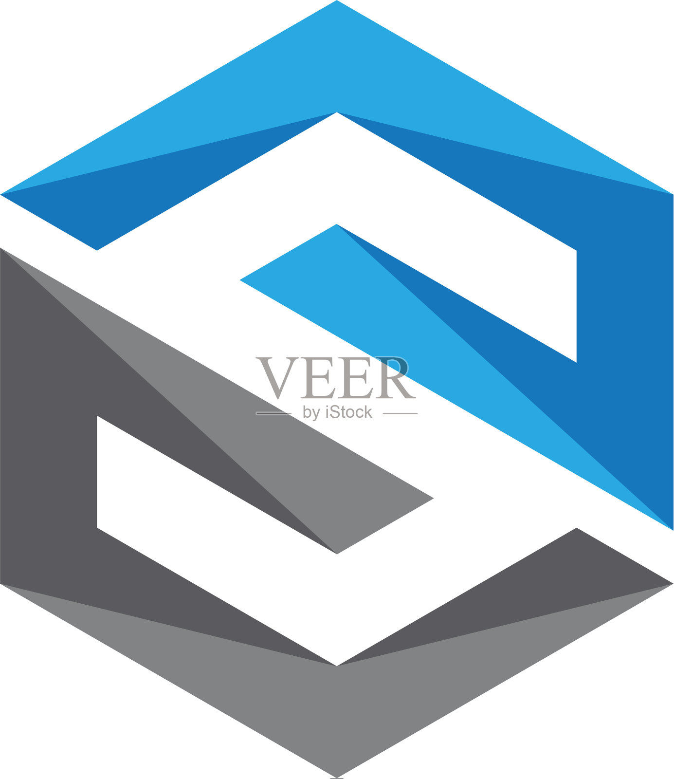 S标志六边形图标设计元素图片