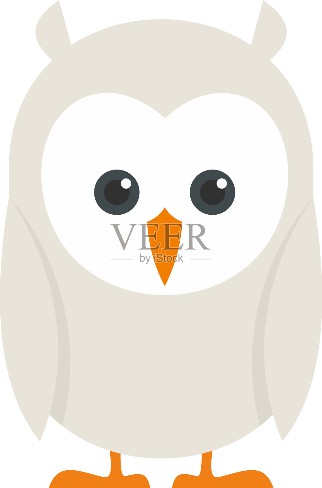 小猫头鹰图标平风格设计元素图片