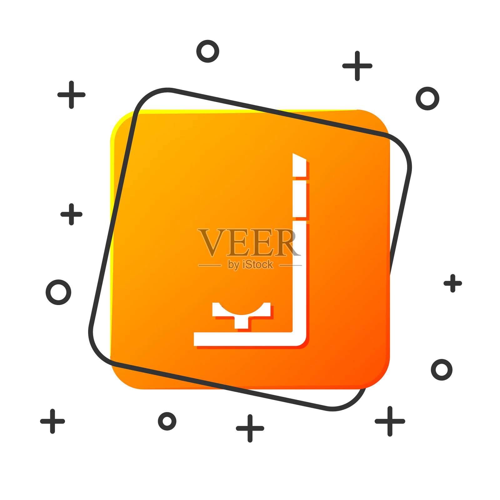 白色通气管图标孤立在白色背景插画图片素材