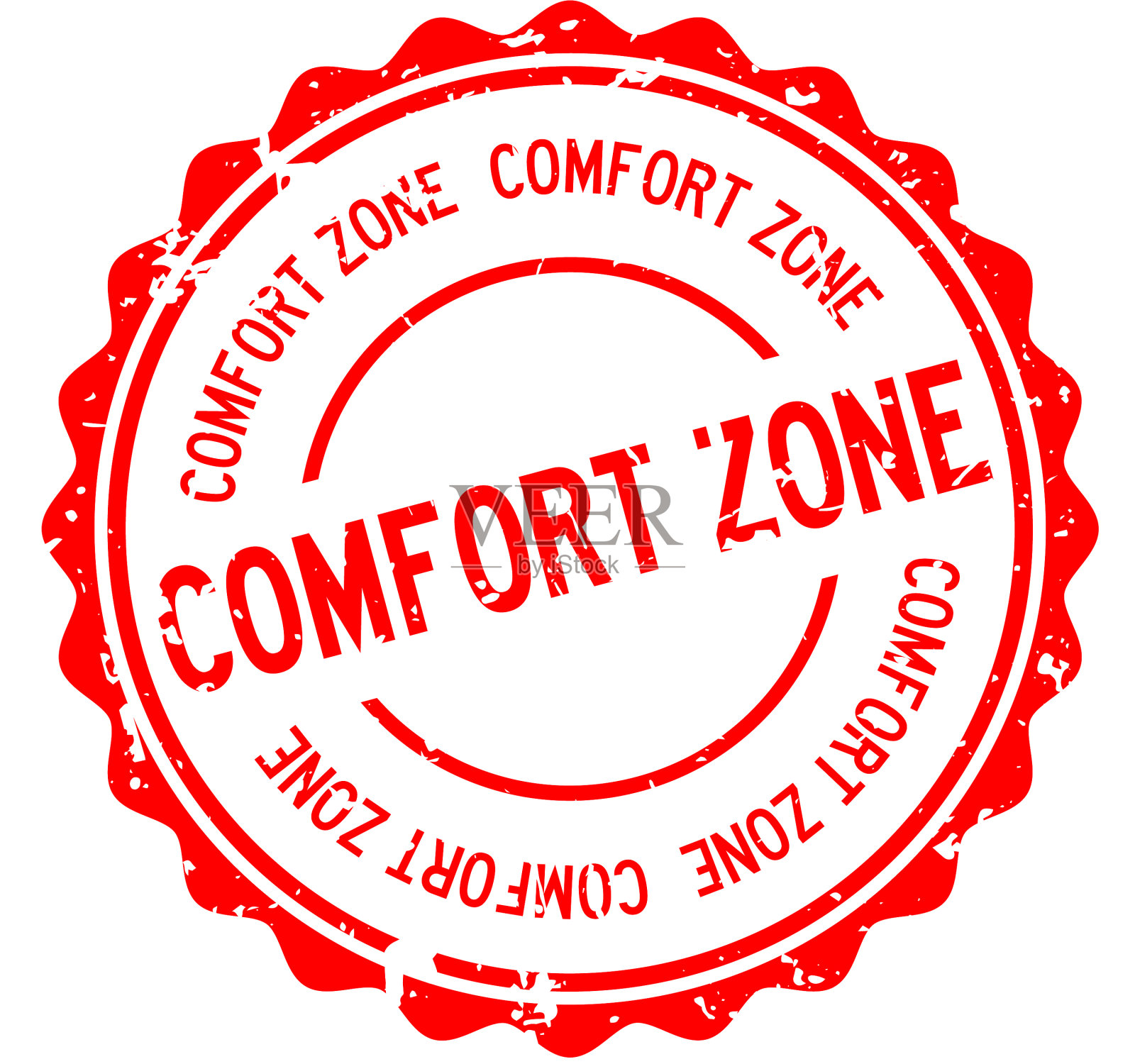 垃圾红色舒适区字圆形橡胶密封设计元素图片