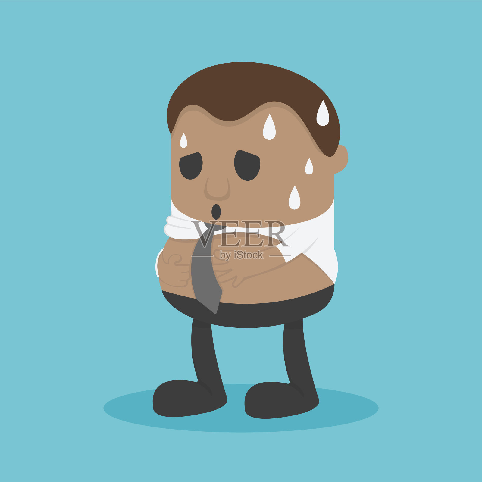 非洲商人表现迟缓插画图片素材