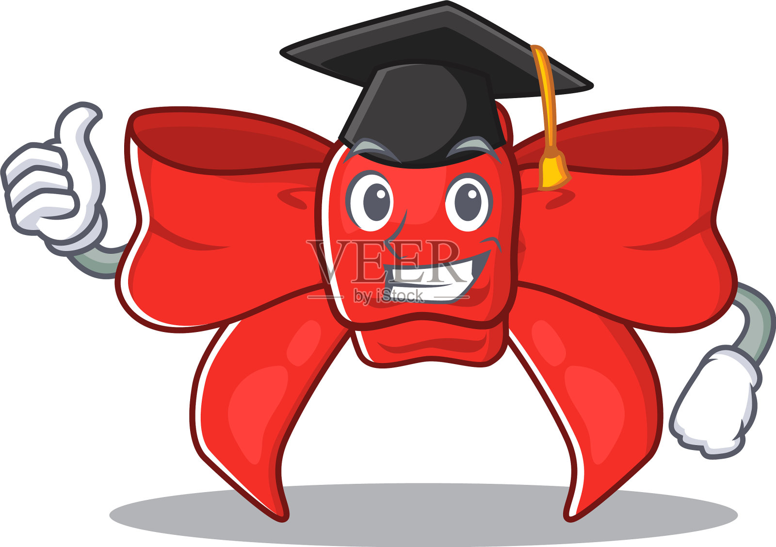 毕业红丝带蝴蝶结孤字设计元素图片