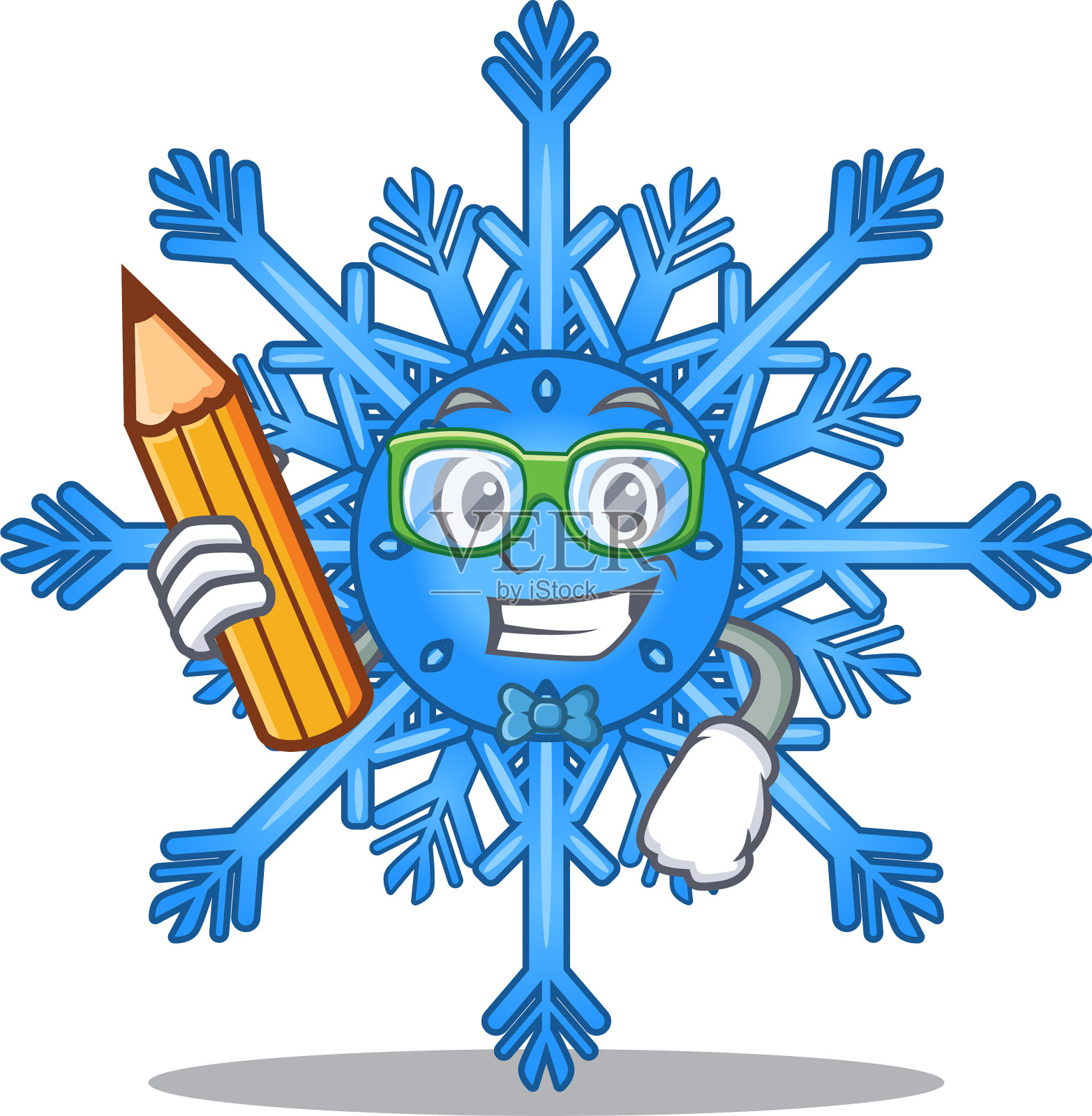 学生雪花挂在人物圣诞树上设计元素图片