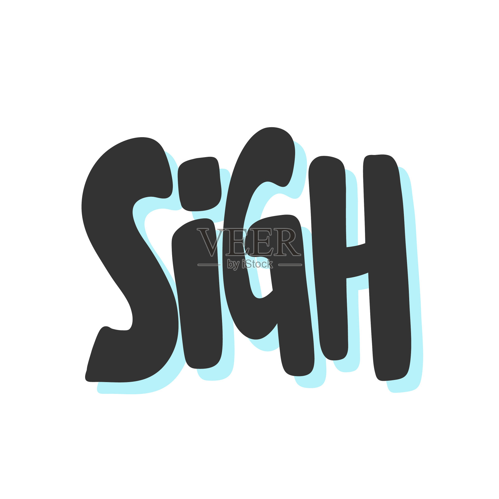 叹息手绘贴纸用插画图片素材