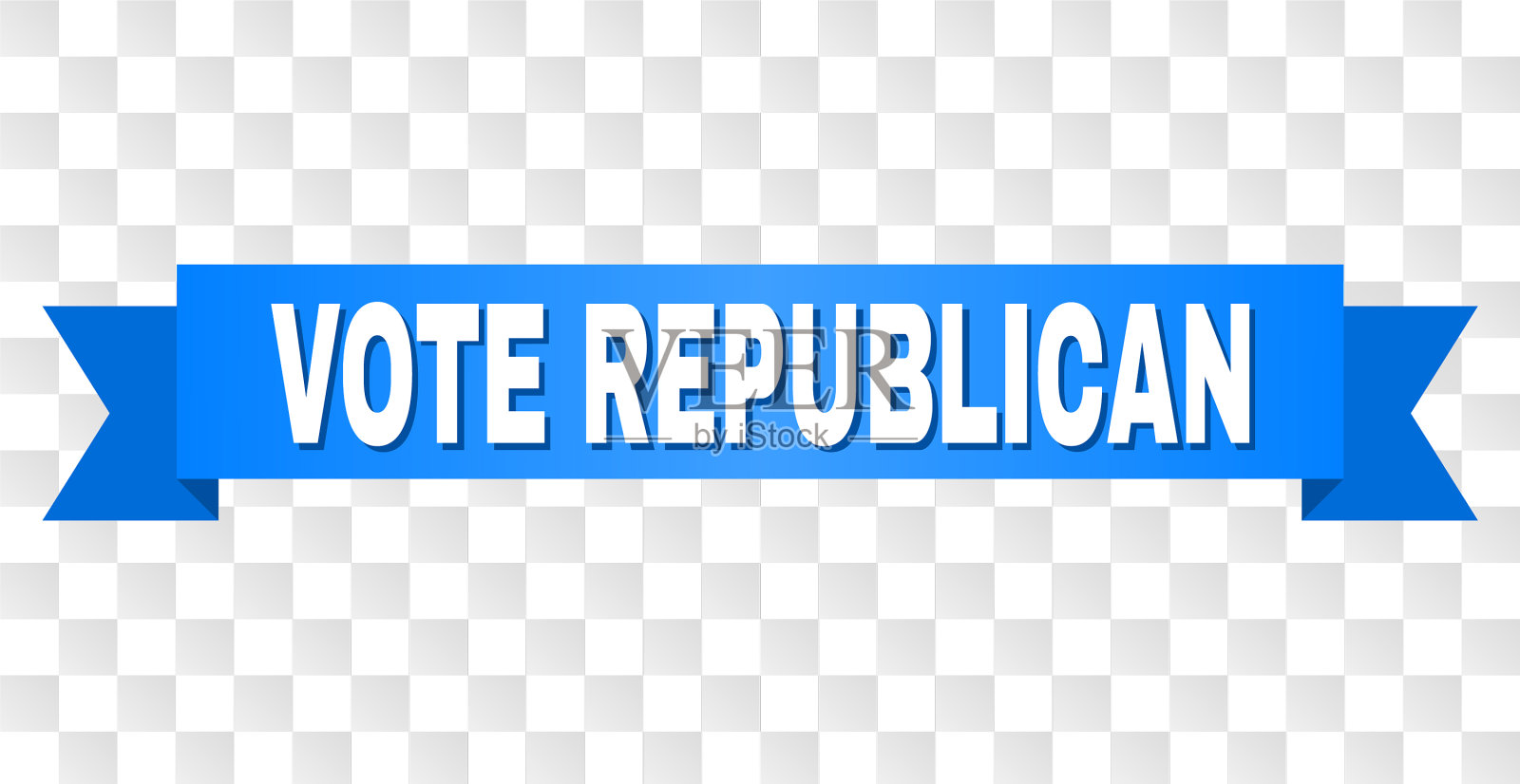 蓝丝带和投票共和党文本插画图片素材