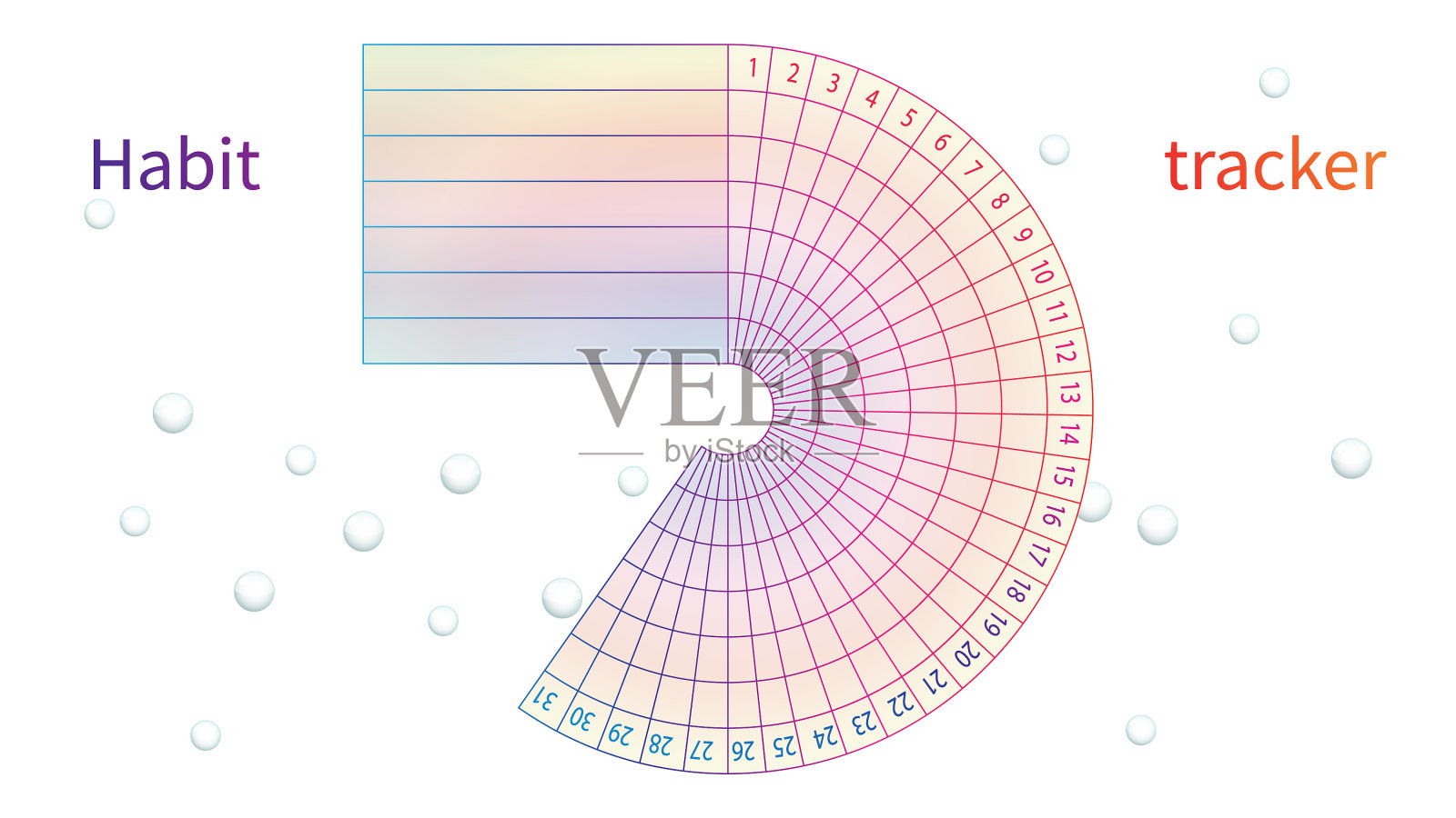 日常习惯跟踪器插画图片素材