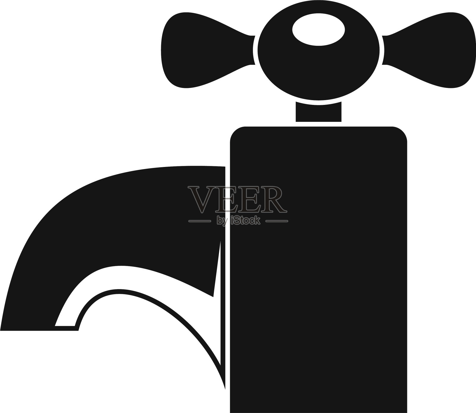 现代水龙头图标简约风格图标素材