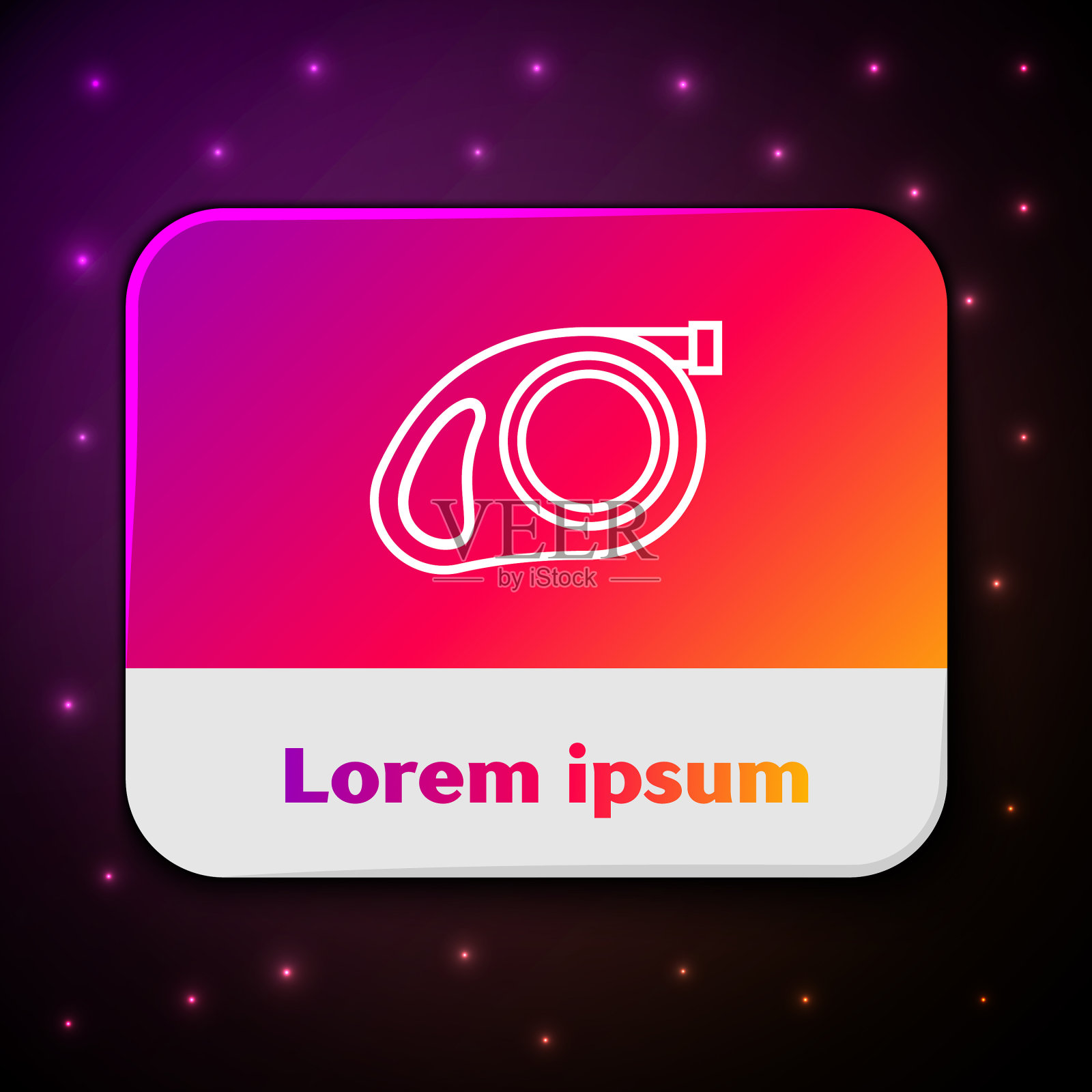 带钩环的白线可伸缩绳带图标素材