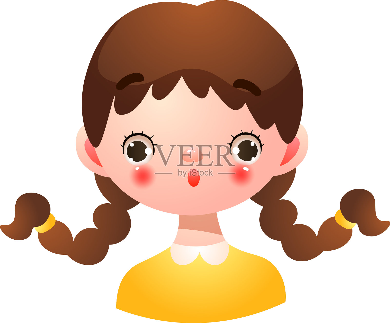 女孩脸上带着惊讶的表情设计元素图片